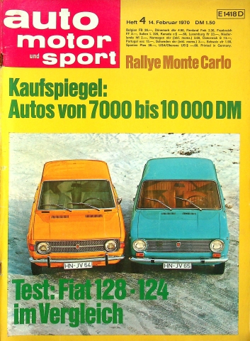Deckblatt Auto Motor und Sport (04/1970)
